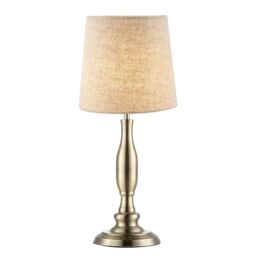 Happy Homewares Classic Antique Brass Table Lamp Base with Curvy Metal Stem Design in Metallic Gold - thumbnail 3