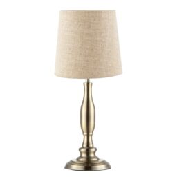 Happy Homewares Classic Antique Brass Table Lamp Base with Curvy Metal Stem Design in Metallic Gold - thumbnail 4