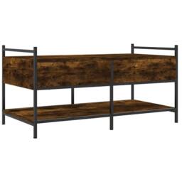 Berkfield Home Coffee Table Smoked Oak 99x50x50 cm Engineered Wood in Brown - Size: 99 x 50 x 50 cm - thumbnail 8