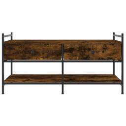 Berkfield Home Coffee Table Smoked Oak 99x50x50 cm Engineered Wood in Brown - Size: 99 x 50 x 50 cm - thumbnail 6