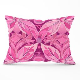 Warren Reed - Designer Pink Abstract Floral Design Cushions - Size: 60 cm x 60 cm - thumbnail 1