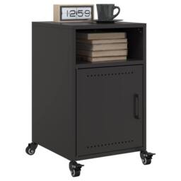 Berkfield Home Bedside Cabinets 2 pcs Black 36x39x59 cm Steel - Size: 36 x 39 x 59 cm - thumbnail 2