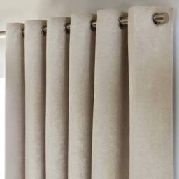 Luxury Living Chenille Blackout Eyelet Curtains Thermal Triple Weave Pair in Cream - Size: 168 cm width x 229 cm drop - thumbnail 2