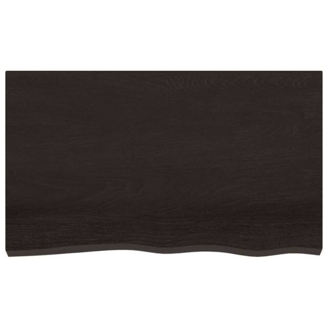 Berkfield Home Table Top Dark Grey 100x60x(2-6) cm Treated Solid Wood Oak in Dark Brown - image 1