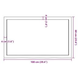 Berkfield Home Table Top Dark Grey 100x60x(2-6) cm Treated Solid Wood Oak in Dark Brown - thumbnail 9