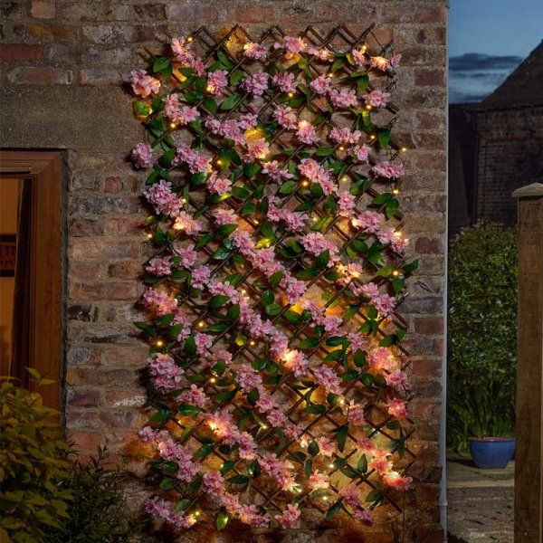 Marco Paul 1.8m Solar Artificial Flower Wall - Pink Blossom - image 1