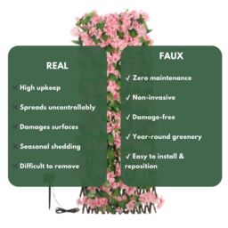 Marco Paul 1.8m Solar Artificial Flower Wall - Pink Blossom - thumbnail 7