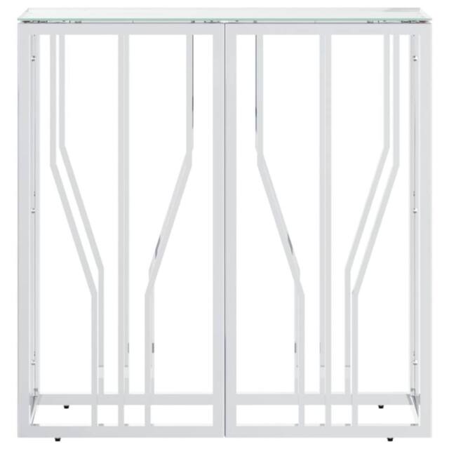 Berkfield Home Decorative Console Table 70x30x70 cm Stainless Steel & Glass in Silver - Size: 70 x 30 x 70 cm - image 1