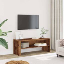 Berkfield Home TV Cabinet Old Wood 100x40x40 cm Engineered Wood in Brown - Size: 100 x 40 x 40 cm - thumbnail 2