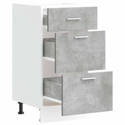 Berkfield Home Bottom Cabinet Concrete Grey 40x46x81.5 cm Engineered Wood - thumbnail 5
