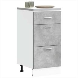 Berkfield Home Bottom Cabinet Concrete Grey 40x46x81.5 cm Engineered Wood - thumbnail 3