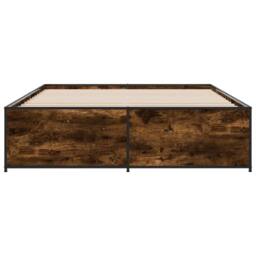 Berkfield Home Bed Frame without Mattress Smoked Oak 150x200 cm King Size in Brown - thumbnail 4