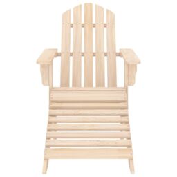 Berkfield Home Garden Adirondack Chair with Ottoman Solid Fir Wood in Brown - thumbnail 2