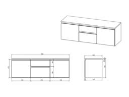 Vente-unique Suspended Bathroom Vanity Unit With Double Basin & Mirrors - Light in Light Oak - thumbnail 7