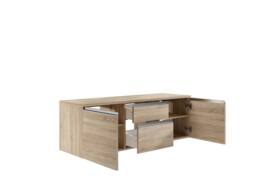 Vente-unique Suspended Bathroom Vanity Unit With Double Basin & Mirrors - Light in Light Oak - thumbnail 5