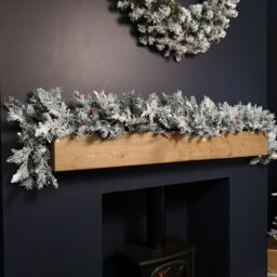 Samuel Alexander 1.8m Snowy Christmas Garland with Pinecones 96 Tips & 50 Warm White LED Lights