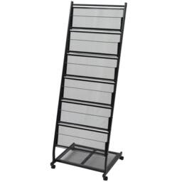 Berkfield Home Magazine Rack 47.5x43x133 cm Black A4 - thumbnail 2