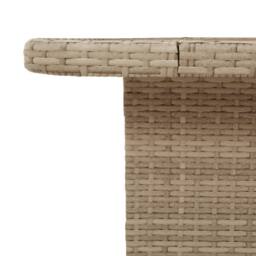 Berkfield Home Garden Table Beige 110x110x71 cm Poly Rattan & Acacia Wood - Size: 110 x 110 x 71 cm - thumbnail 8
