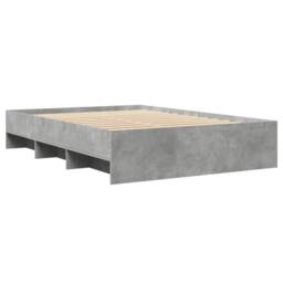 Berkfield Home Bed Frame without Mattress Concrete Grey 120x190cm Engineered Wood - Size: 120x190 cm - thumbnail 4