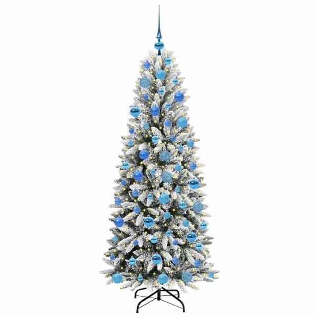 Berkfield Home Green Artificial Christmas Tree with 300 LEDs White 73 x 73 x 180 cm - image 1