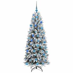Berkfield Home Green Artificial Christmas Tree with 300 LEDs White 73 x 73 x 180 cm - thumbnail 4