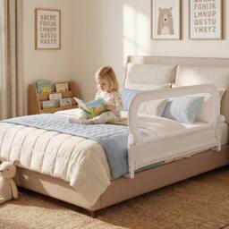 CASART Foldable Toddler Bed Rail 120 cm Long Adjustable Baby Bed Rail Guard in White - thumbnail 6