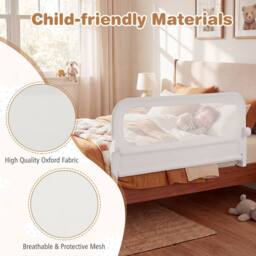 CASART Foldable Toddler Bed Rail 120 cm Long Adjustable Baby Bed Rail Guard in White - thumbnail 8