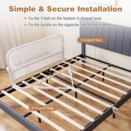 CASART Foldable Toddler Bed Rail 120 cm Long Adjustable Baby Bed Rail Guard in White - thumbnail 7
