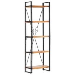 Berkfield Home Beautiful 5-Tier Bookcase 60x30x180 cm Solid Acacia Wood in Brown - Size: 60 x 30 x 180 cm - thumbnail 8