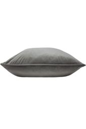 Evans Lichfield Opulence Soft Velvet Piped Cushion in Silver - Size: 55 cm x 55 cm - thumbnail 2