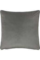 Evans Lichfield Opulence Soft Velvet Piped Cushion in Silver - Size: 55 cm x 55 cm