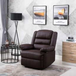 LUXURY LIFE Loxley Leather Recliner Armchair in Brown - thumbnail 3
