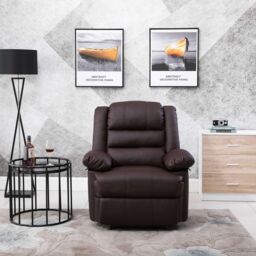 LUXURY LIFE Loxley Leather Recliner Armchair in Brown - thumbnail 2