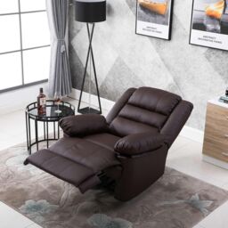 LUXURY LIFE Loxley Leather Recliner Armchair in Brown - thumbnail 4