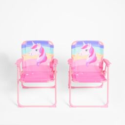 OHS Unicorn Bistro Set Table Chair Seat Garden Patio Outdoor Parasol Play Folding in Pink - thumbnail 9