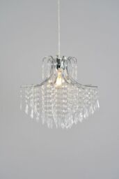 BHS Lighting Glow Droplet Easy Fit Light Shade in Silver - thumbnail 1