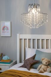 BHS Lighting Glow Droplet Easy Fit Light Shade in Silver - thumbnail 4