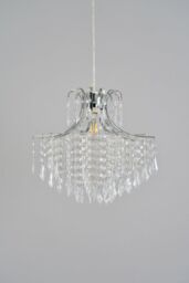 BHS Lighting Glow Droplet Easy Fit Light Shade in Silver - thumbnail 2