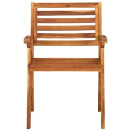 Berkfield Home Garden Chairs 3 pcs Solid Acacia Wood in Brown - thumbnail 2