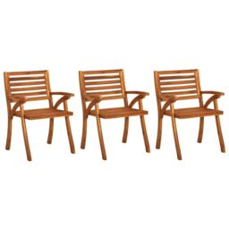 Berkfield Home Garden Chairs 3 pcs Solid Acacia Wood in Brown - thumbnail 1