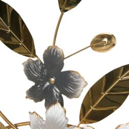 Wyld and Coco Grey-Gold Handmade Iron Wall Sculpture - Floral Leaf Design in Gold - Size: 99 cm x 66 cm - thumbnail 6