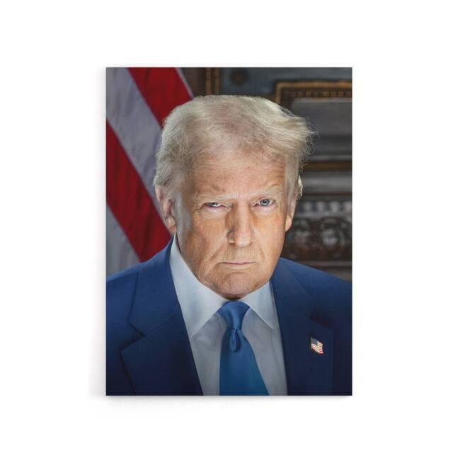 "Artery8 United States 47th President Donald Trump Canvas Wall Art Print in Blue - Size: W18"" x H24""" - image 1