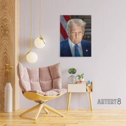 "Artery8 United States 47th President Donald Trump Canvas Wall Art Print in Blue - Size: W18"" x H24""" - thumbnail 3
