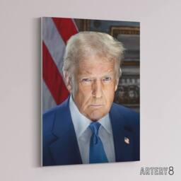 "Artery8 United States 47th President Donald Trump Canvas Wall Art Print in Blue - Size: W18"" x H24""" - thumbnail 2