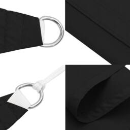 Berkfield Home Sunshade Sail Oxford Fabric Triangular 5x6x6 m Black - thumbnail 5