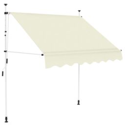 Berkfield Home Manual Retractable Awning 150 cm Cream in Beige - thumbnail 1