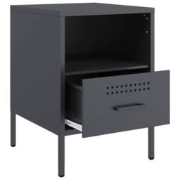Berkfield Home Bedside Cabinets 2 pcs Anthracite 36x39x50.5 cm Steel in Dark Grey - thumbnail 9