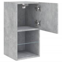 Berkfield Home TV Cabinets with LED Lights 2 pcs Concrete Grey 30.5x30x60 cm - thumbnail 8