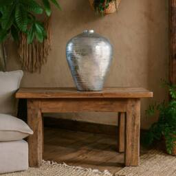 Wyld Haus Large Hammered Silver Ceramic Vase - thumbnail 2