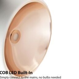 Loops Hanging Ceiling Pendant Light 3x Matt White & Copper Kitchen Lamp Built in LED - thumbnail 5